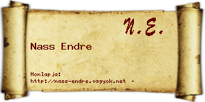 Nass Endre névjegykártya
